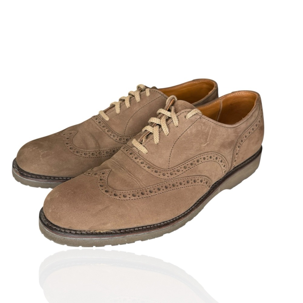 Vintage 90s L.L. Bean Suede Wingtip Oxford Shoes 9B Vibram Sole Made in USA